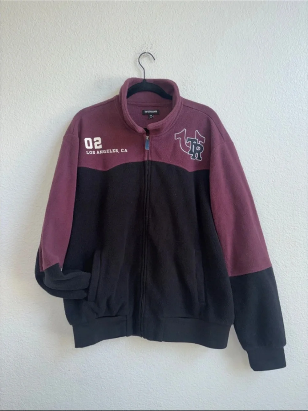 True Religion Color Block Fleece Full Zip Jacket Men’s Large